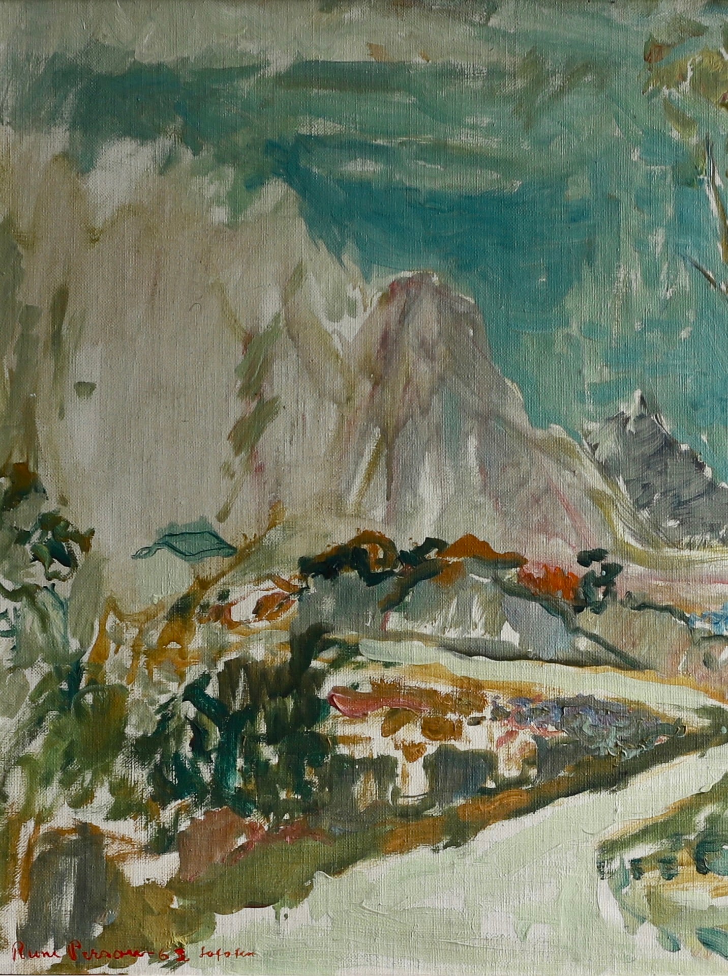 Vintage Art Room Oil Painting From Sweden by R Persson