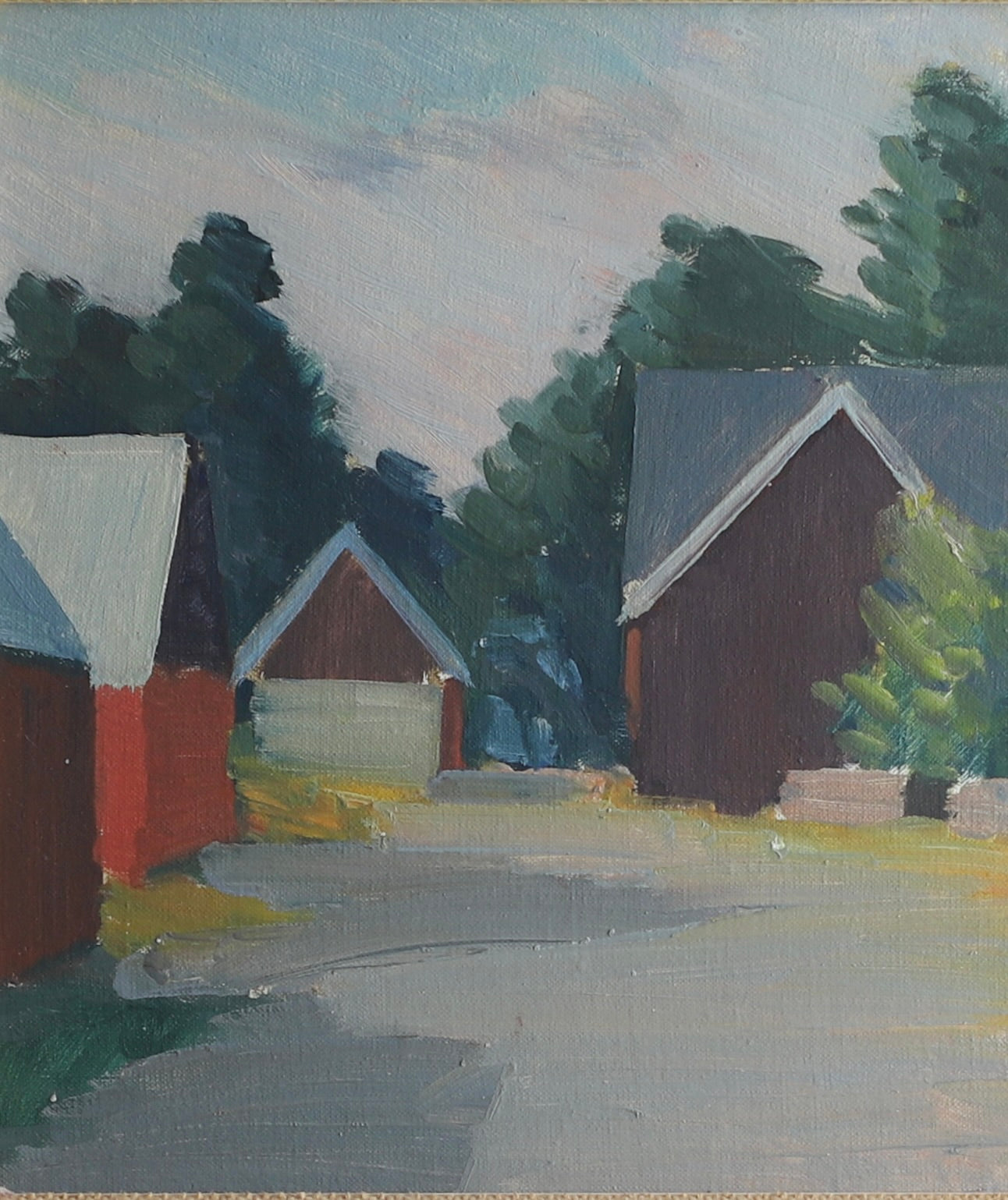 Vintage Mid Century Oil Painting by T Nilsson from Sweden