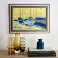 Load image into Gallery viewer, Original Vintage Art Oil Painting Of Harbor From Sweden
