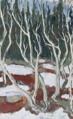 Mid Century Original Winterscape Oil Painting From Sweden