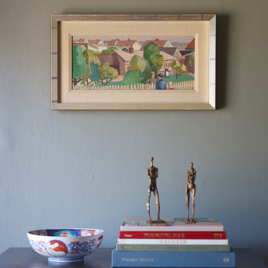 Mid Century Original Vintage Oil Painting from Sweden