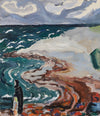 Vintage Art Room Original Coastal Oil Painting Sweden