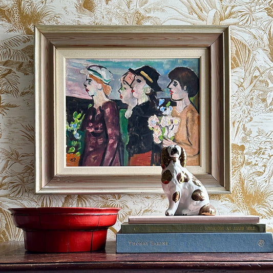 Swedish Vintage Figurative Oil Painting From Sweden