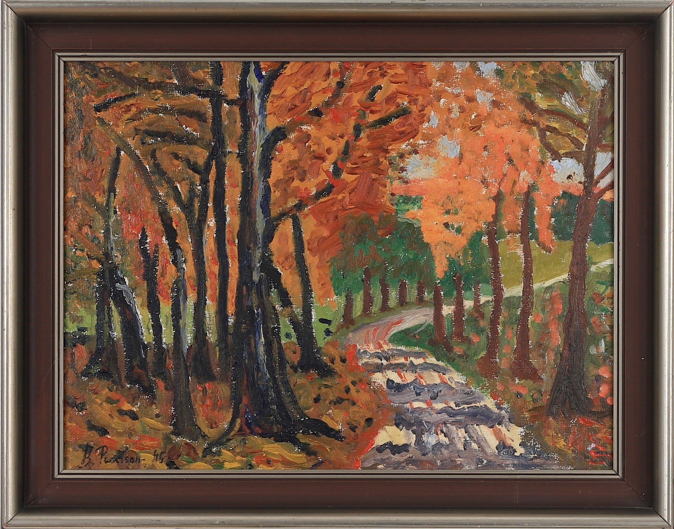 Vintage Art Room Landscape Oil Painting From Sweden