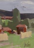 Load image into Gallery viewer, Mid Century Original Vintage Farmhouse Oil Painting from Sweden
