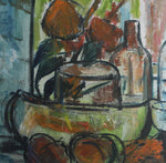 Vintage Mid Century Swedish Art Still Life Oil Painting