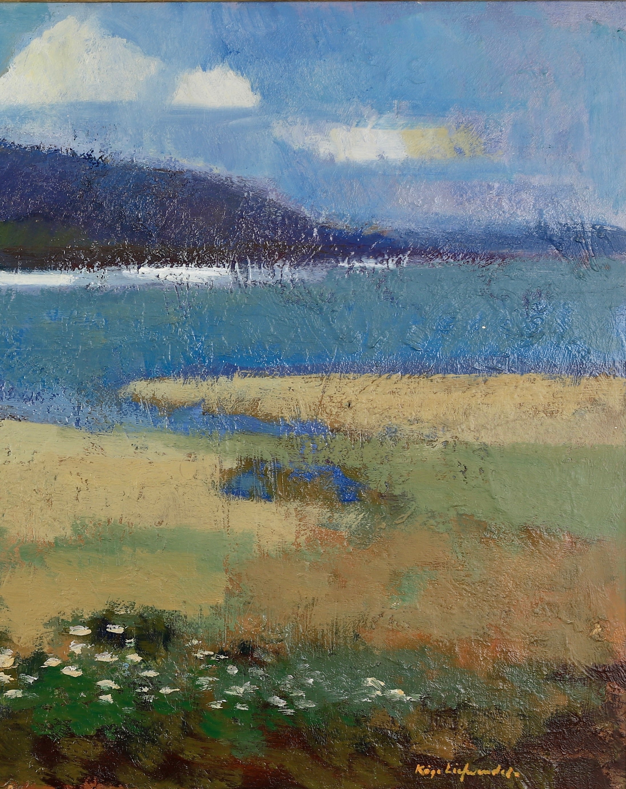 Mid Century Original Landscape Oil Painting From Sweden