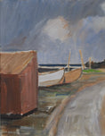 Load image into Gallery viewer, Original Vintage Art Coastal Oil Painting From Sweden 1967
