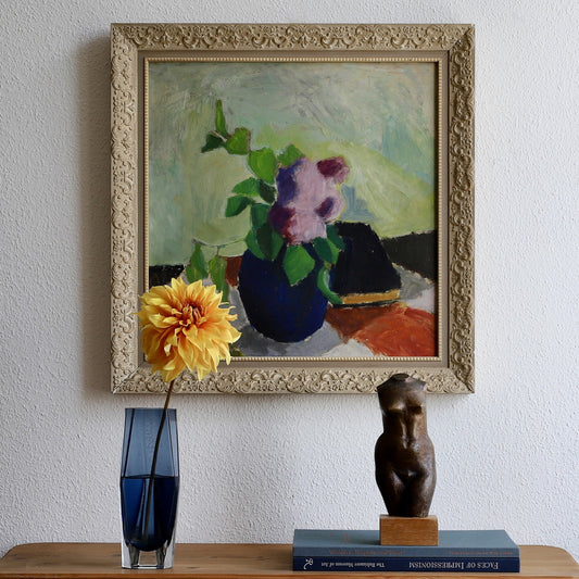Vintage Mid Century Original Floral Still Life from Sweden