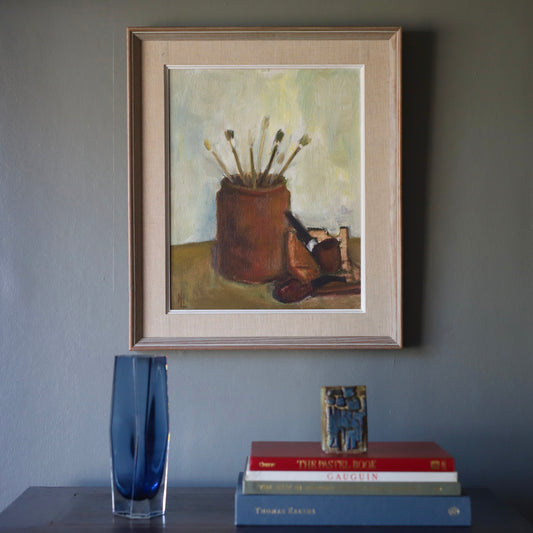Swedish Vintage Art Still Life Oil Painting by H Larsson