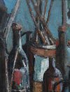 Mid Century Original Still Life Oil Painting From Sweden by K Christensen