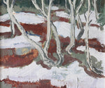 Mid Century Original Winterscape Oil Painting From Sweden