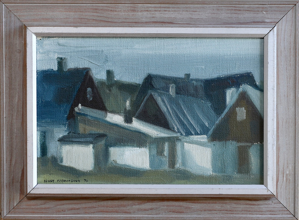 Mid Century Original Coastal Oil Painting From Sweden