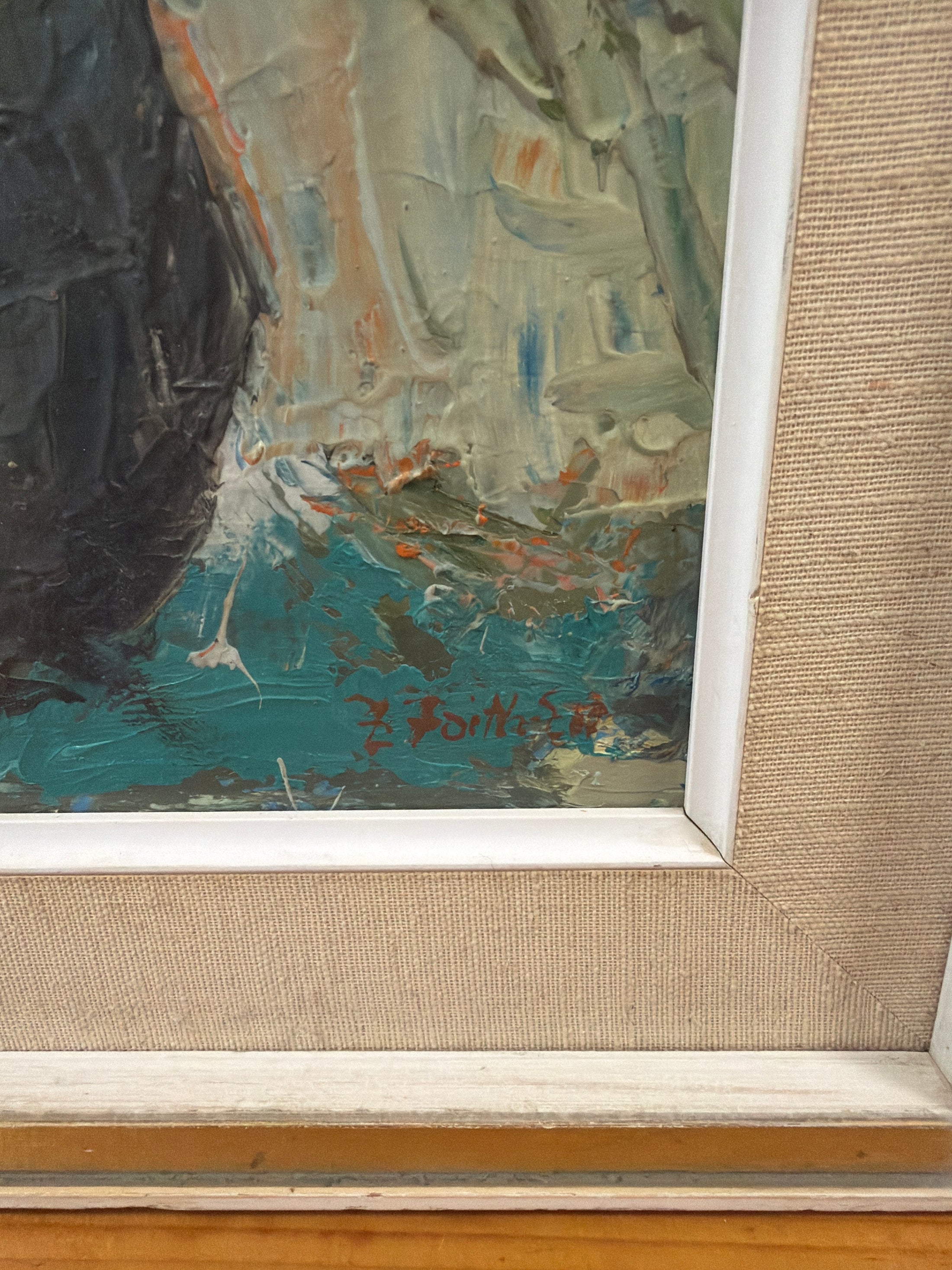 Mid Century Vintage Art Still Life Painting from Sweden