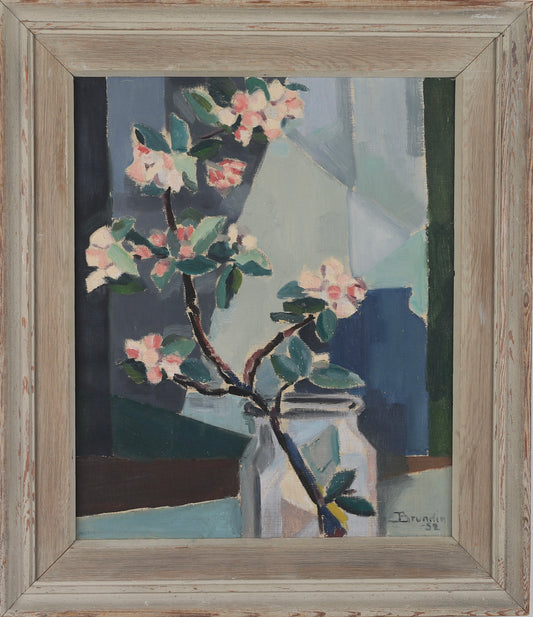 Mid Century Still Life Oil Painting from Sweden 1952