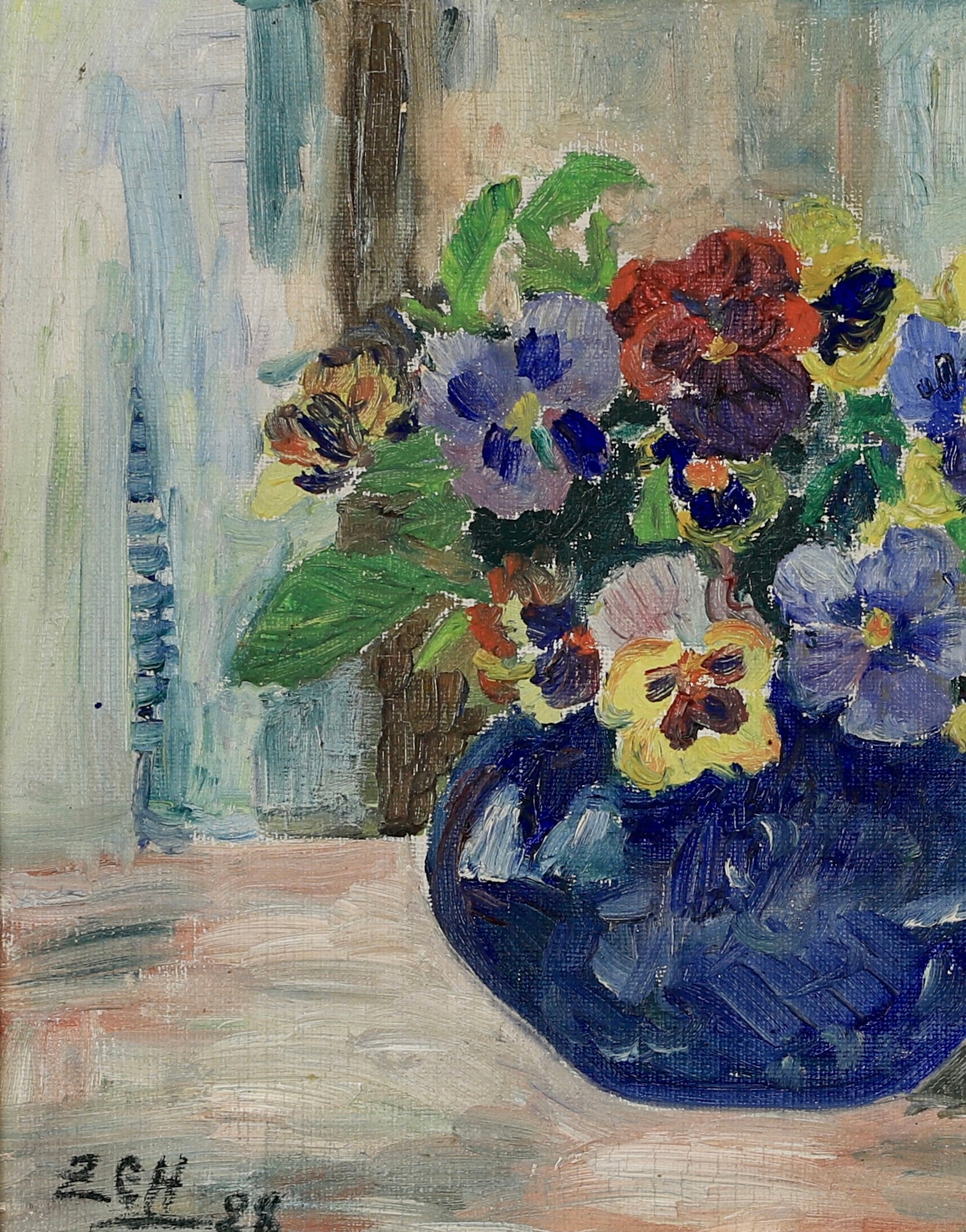 Vintage Art Room Antique Still Life Oil Painting From Sweden