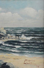 Vintage Coastal Painting by from Sweden by Lindström