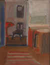 Mid Century Interior Oil Painting From Sweden