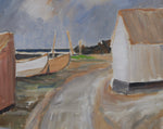 Original Vintage Art Coastal Oil Painting From Sweden 1967