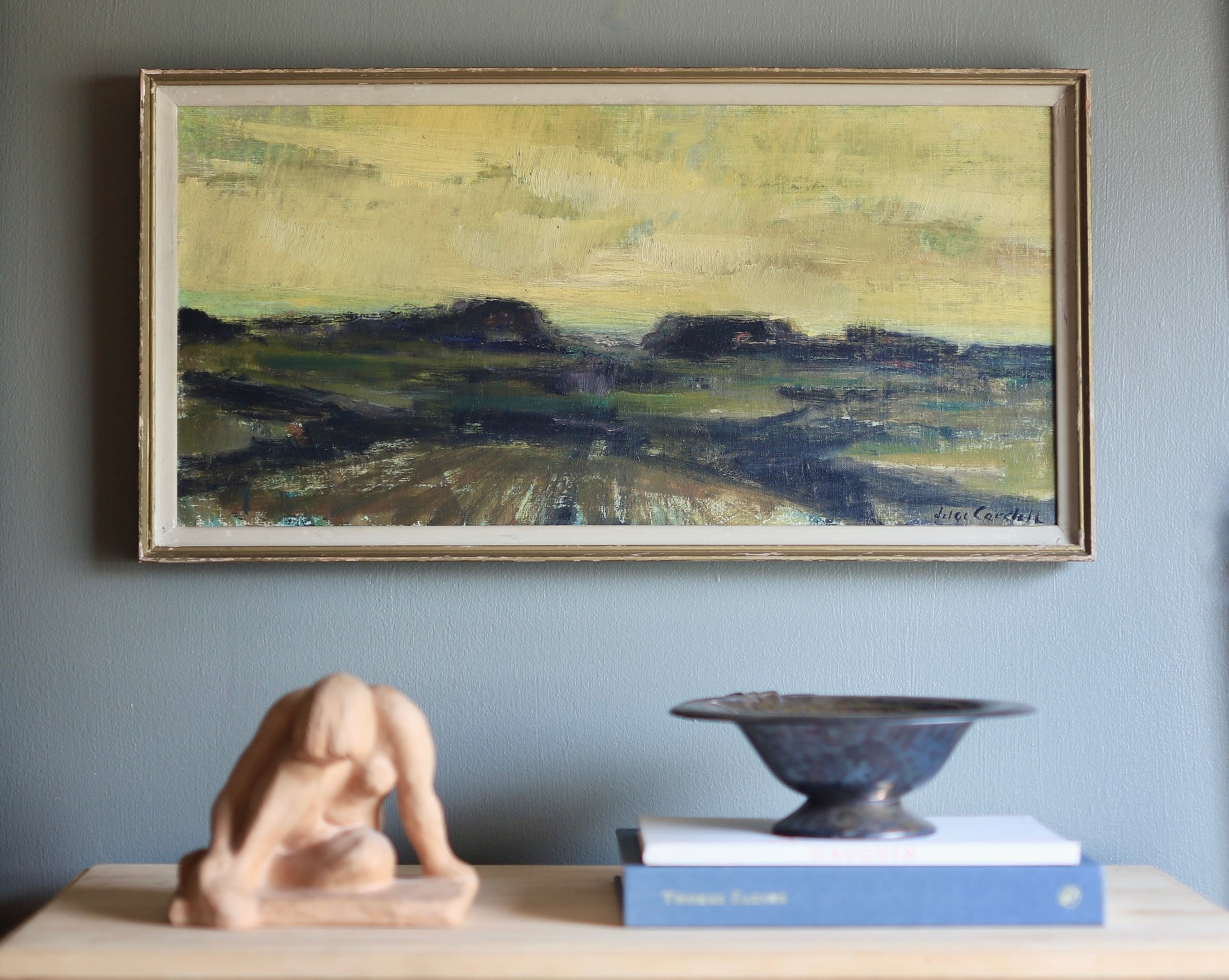 Vintage Art Original Landscape Oil Painting From Sweden H Cardell