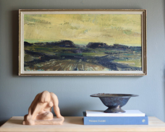 Vintage Art Original Landscape Oil Painting From Sweden H Cardell