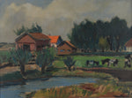 Mid Century Oil Painting From Sweden by G Isaksson