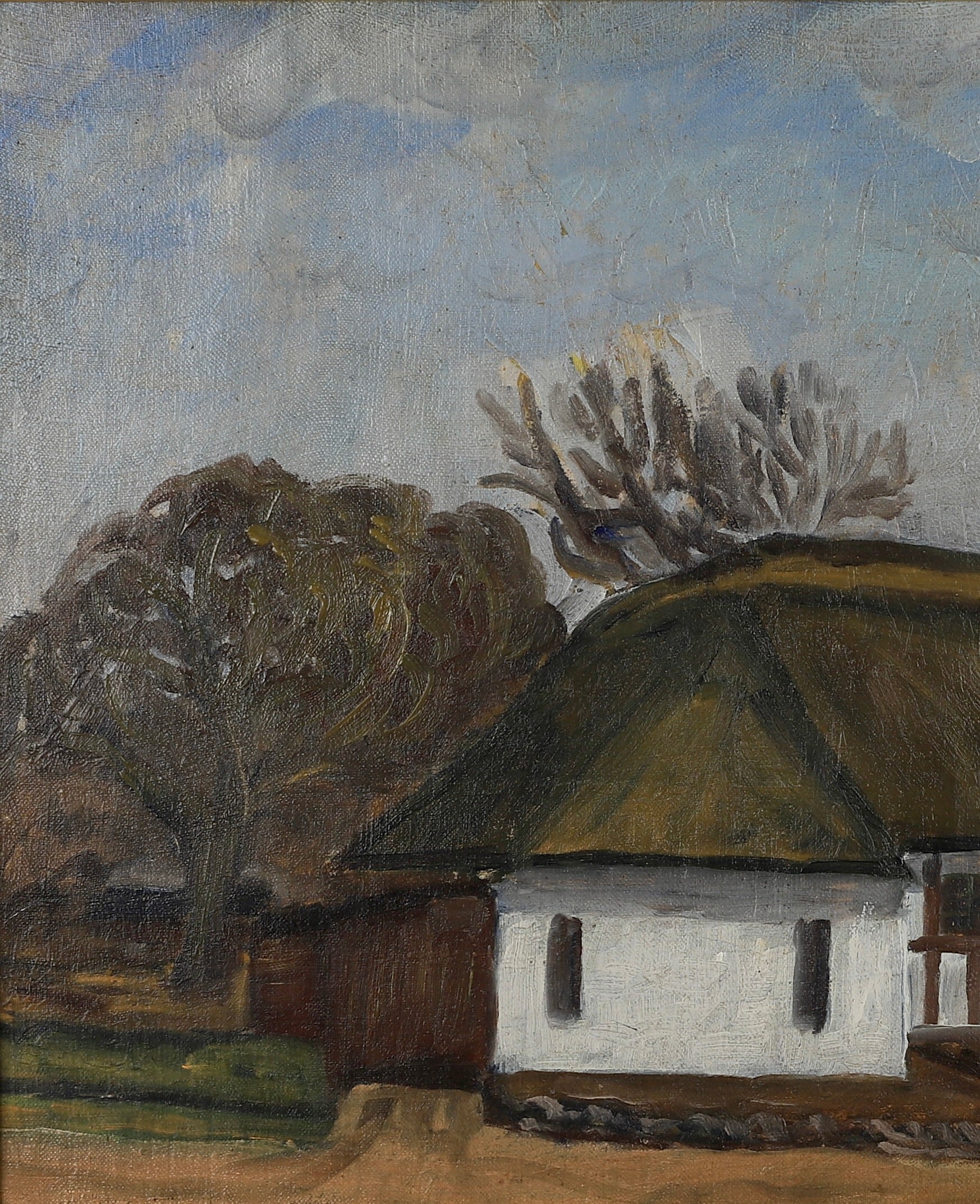 Original Vintage Farmhouse Oil Painting from Sweden