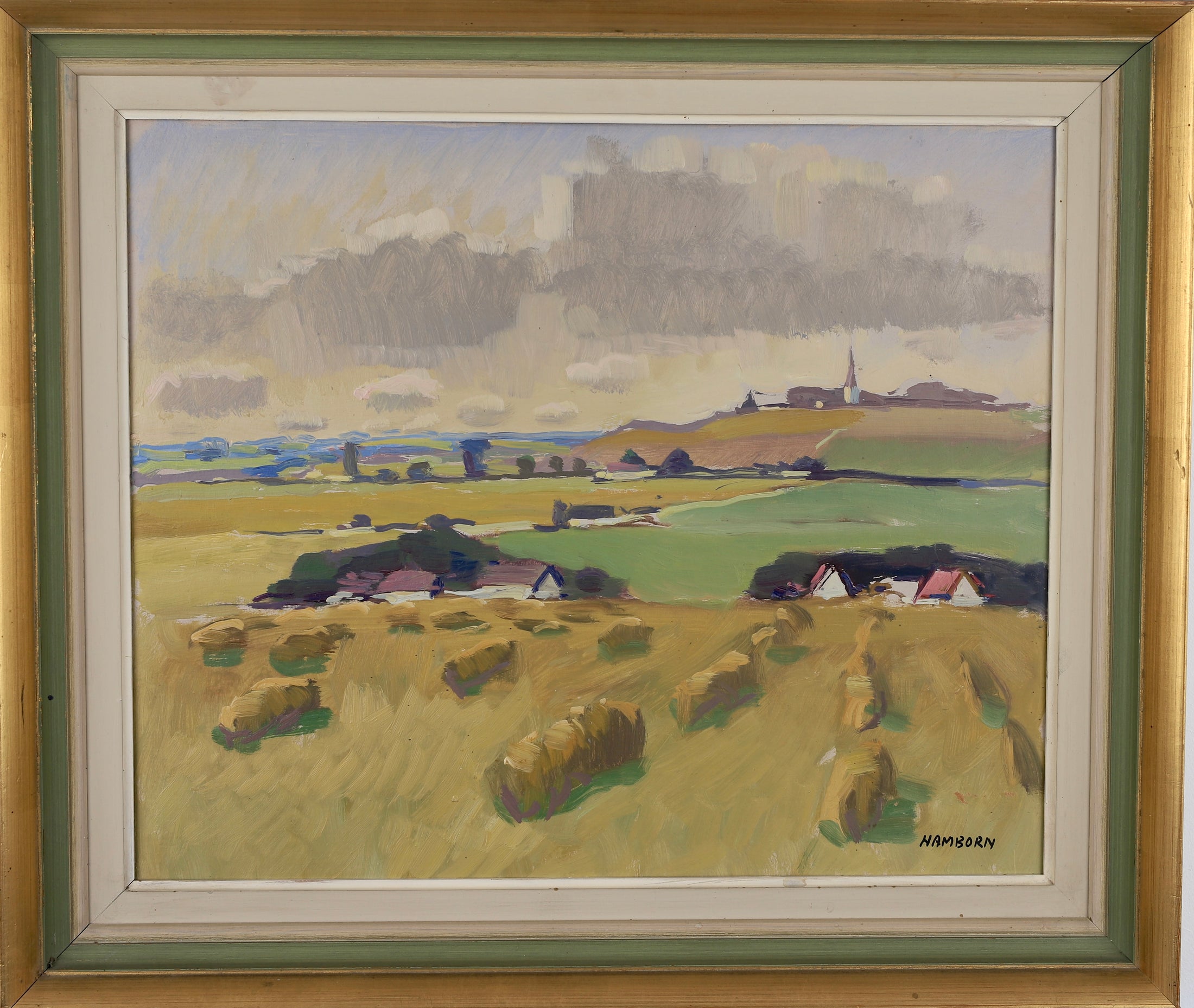 Mid Century Vintage Oil Painting From Sweden by Hamborn