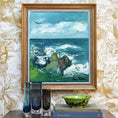 Load image into Gallery viewer, Vintage Mid Century Seascape Oil Painting From Sweden by L Herder
