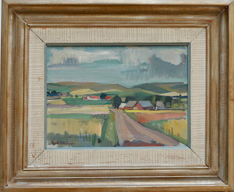 Mid Century Original Landscape Oil Painting From Sweden