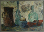 Swedish Mid Century Vintage Art Still Life Oil Painting