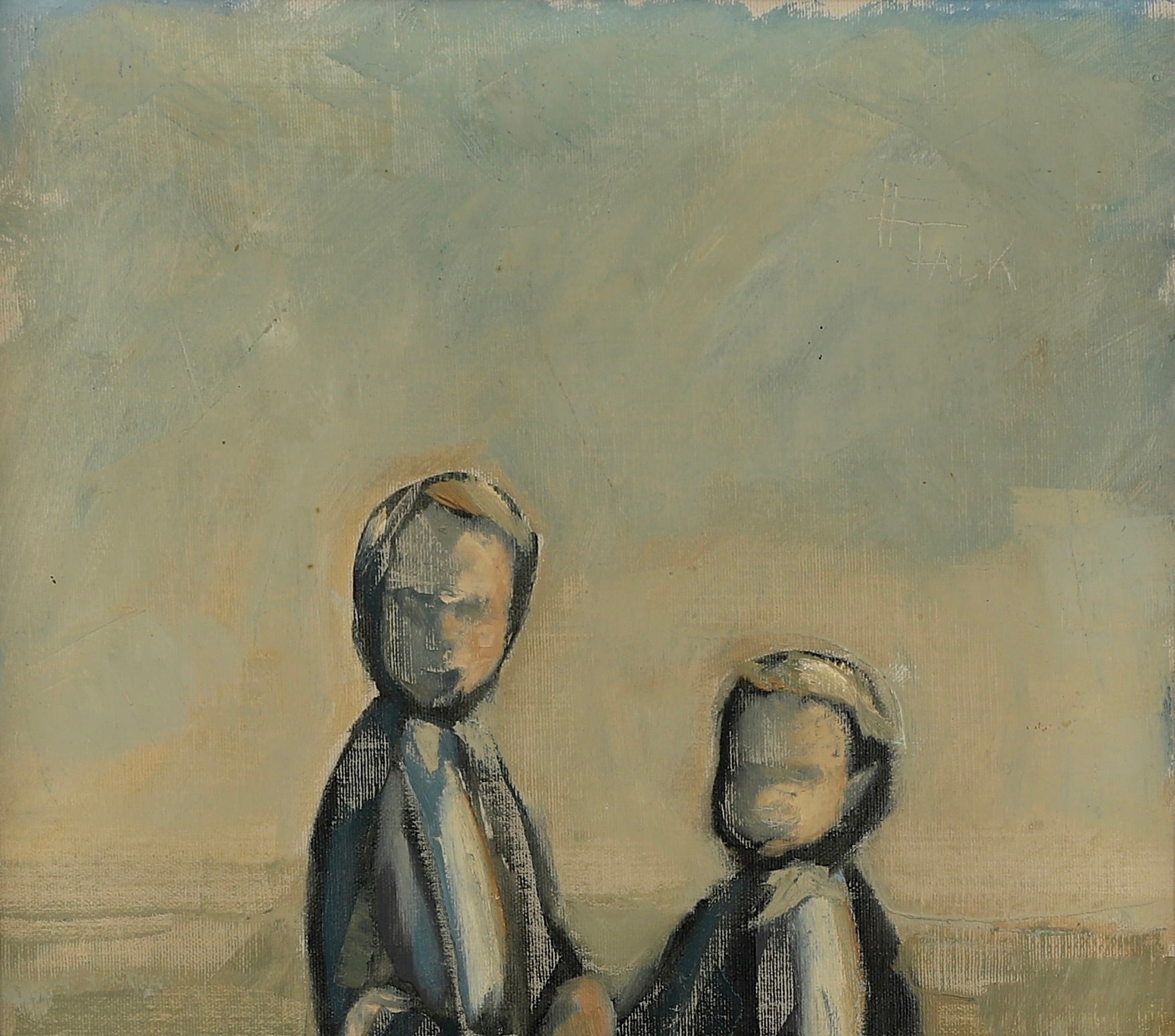 Vintage Art Expressive Oil Painting From Sweden