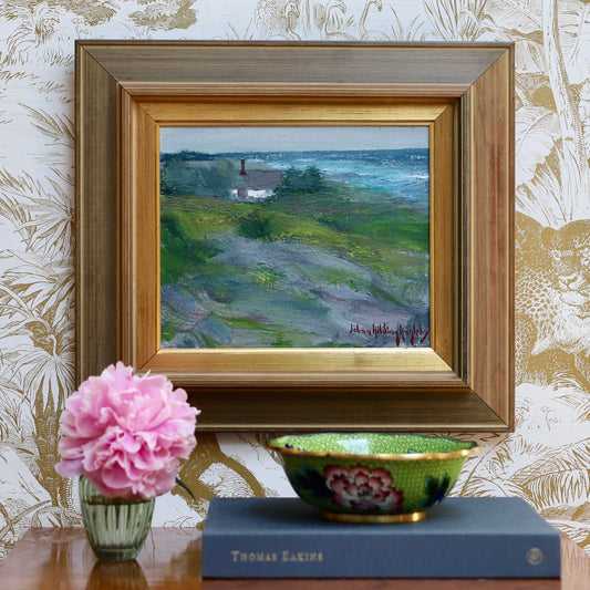 Mid Century Original Coastal Oil Painting From Sweden