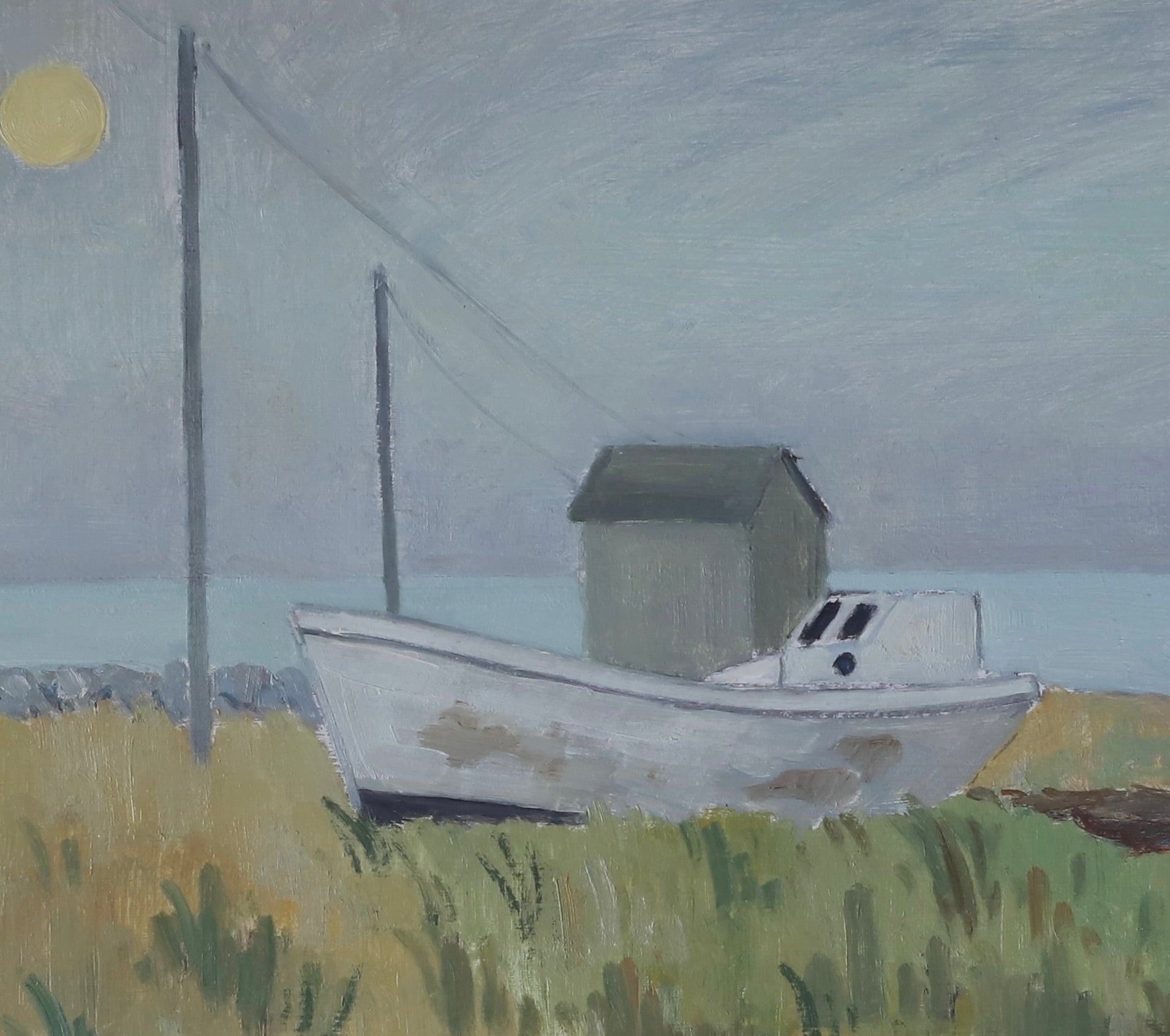 Striking Vintage Coastal Oil Painting From Sweden by A Kruger