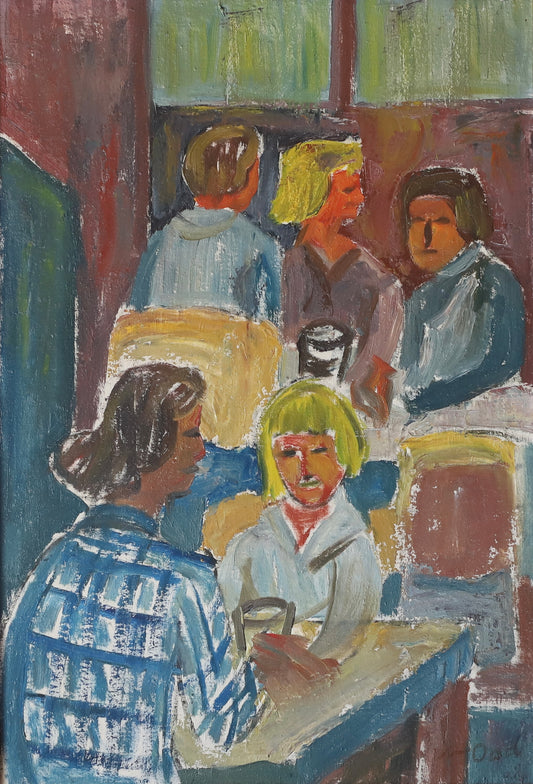 Mid Century Original Oil Painting from Sweden