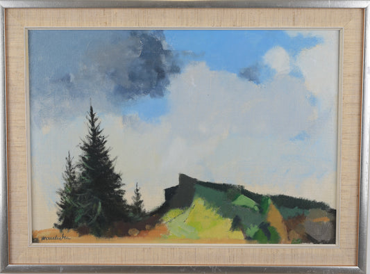 Vintage Art Room Mid Century Original Oil Painting from Sweden