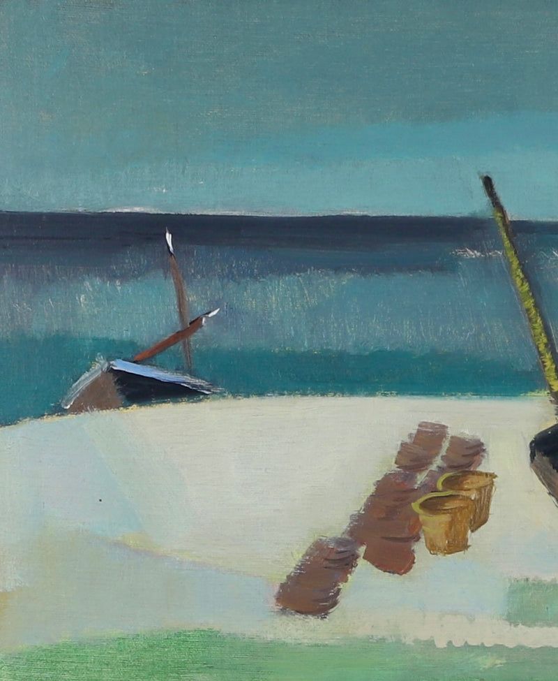 Mid Century Vintage Coastal Painting from Sweden