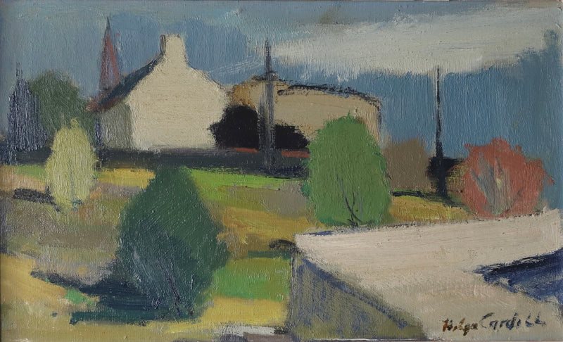 Mid Century Vintage Oil Painting From Sweden By H Cardell 1952