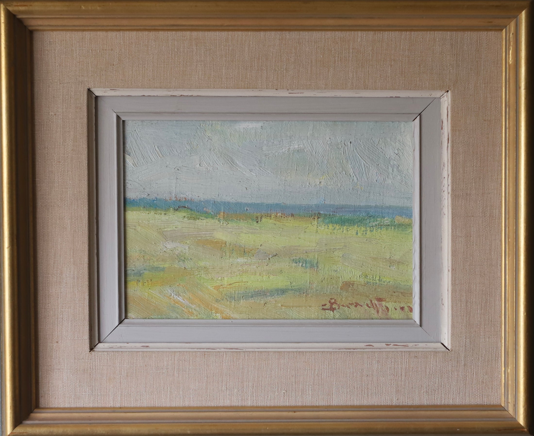 Vintage Mid Century Coastal Oil Painting By C Berndtsson Sweden