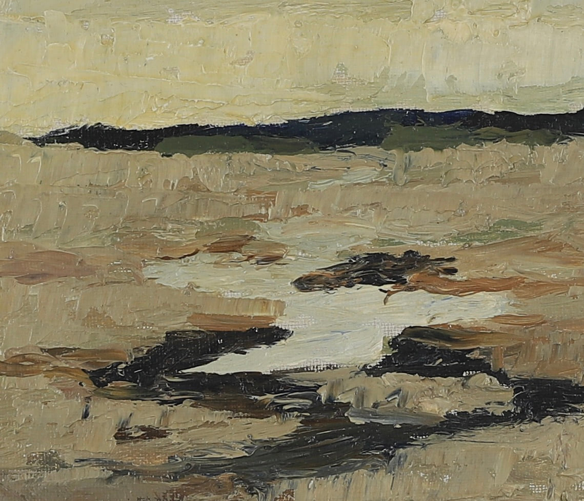 Mid Century Original Coastal Oil Painting From Sweden