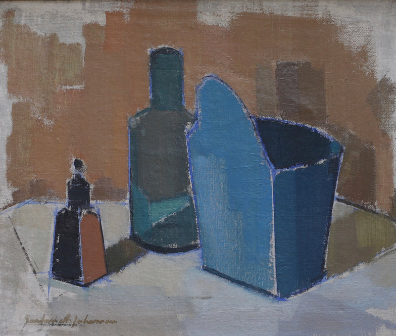 Vintage Mid Century Still Life Oil Painting From Sweden