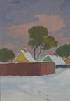 Mid Century Winterscape Oil Painting 1946