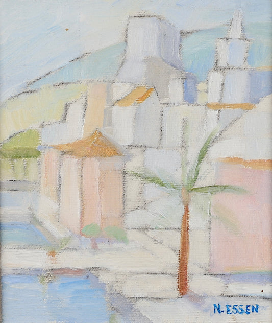 Mid Century Landscape Oil Painting Sweden