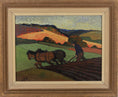 Load image into Gallery viewer, Vintage Art Original Oil Painting of Farmer and Horse From Sweden
