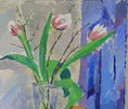 Load image into Gallery viewer, Swedish Vintage Mid Century Art Tulip Still Life Oil Painting
