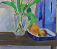 Load image into Gallery viewer, Swedish Vintage Mid Century Art Tulip Still Life Oil Painting
