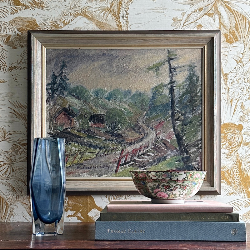 RESERVED RL Mid Century Original Landscape Oil Painting From Sweden