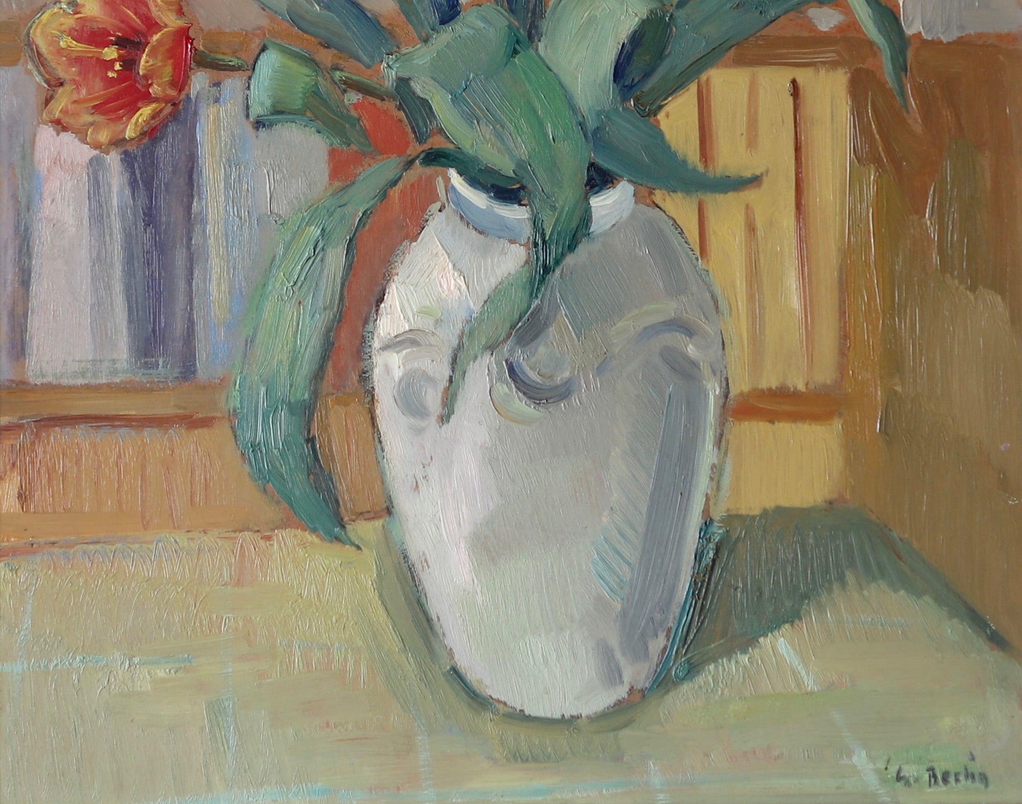 Mid Century Original Oil Painting From Sweden by G Berlin