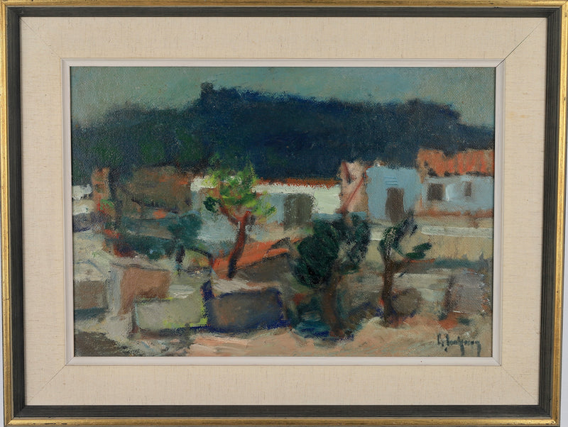 Mid Century Oil Painting From Sweden by G Isaksson