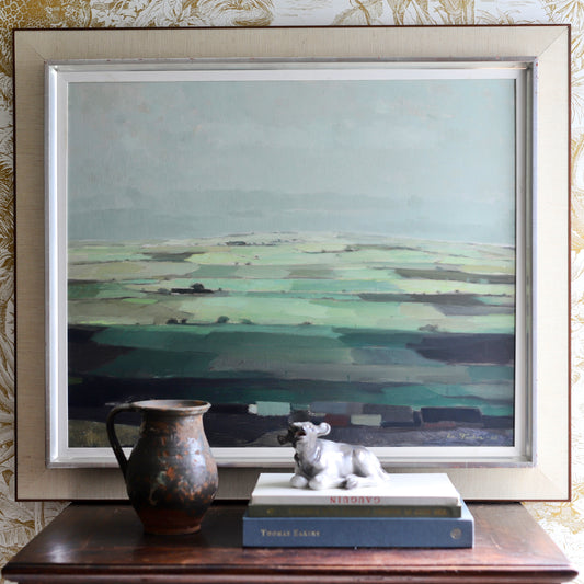 Mid Century Original Landscape Oil Painting from Sweden 1968